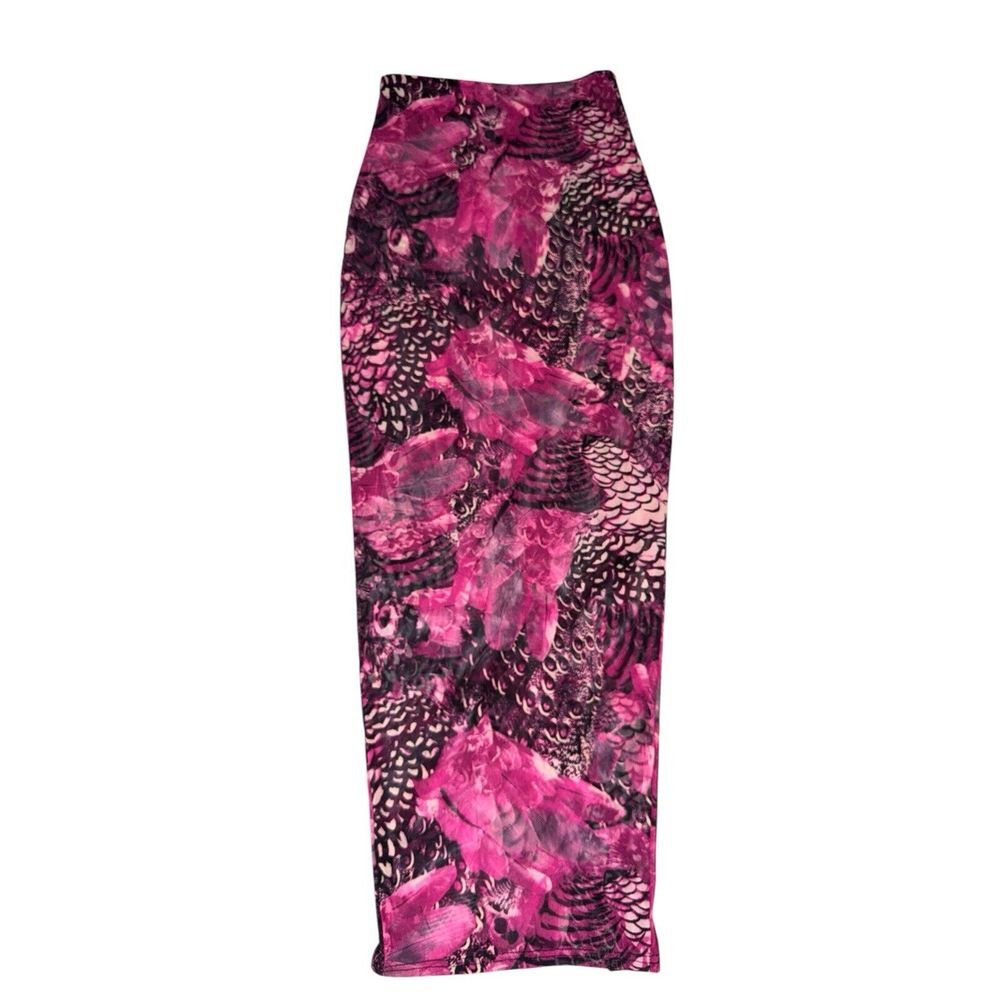 MURCI Pencil Style Maxi Skirt Purple Sz 4 Feather‎ Dreams Whimsigoth Artsy New